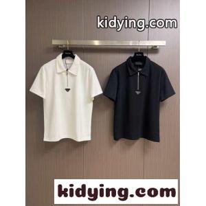 洗練された ハーフジップ ポロシャツ プラダ コピー Tシャツ コピー 半袖 トップスkid26eSnKny