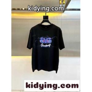おしゃれ カジュアル バーバリー ブランド コピー Tシャツ コピー プリント 半袖Tシャツ ブラックkid260bOfKf