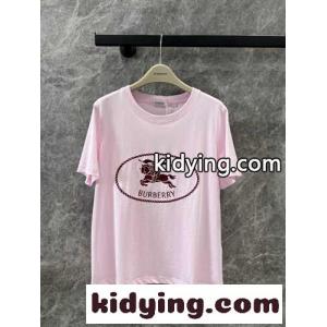 バーバリー コピーブランド ナイトスタンプ コットンTシャツ スーパーコピー ピンクkid26a0HPbC