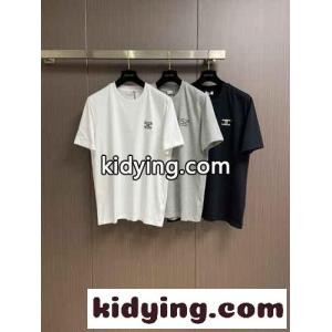 シンプル トリオンフ コットン 半袖Tシャツ セリーヌ ブランド コピー Tシャツ コピー クルーネックkid265ry0re