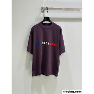 カジュアル ロゴ 半袖Tシャツ バレンシアガ コピーブランド Tシャツ コピーユニセックス パープルkid26XTz0fe