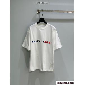 カジュアル ロゴ 半袖Tシャツ バレンシアガ ブランド コピー Tシャツ コピー ユニセックス ホワイトkid26GnqmWD