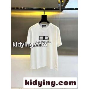 カジュアル ロゴプリント 半袖Tシャツ バレンシアガ スーパーコピー Tシャツ コピー コットン ホワイトkid26byia4r