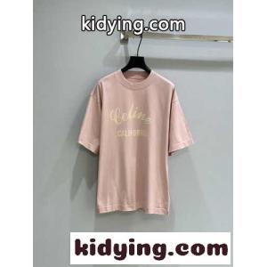 ユニセックス ゆったり 半袖Tシャツ セリーヌ コピー Tシャツ コピー クルーネック ピンクkid26j8PnOj
