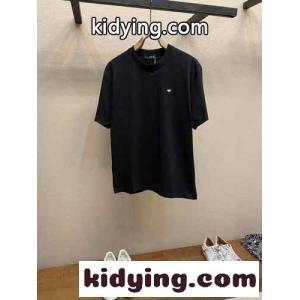 シンプル 刺繍入り クルーネック 半袖Tシャツ クリスチャン・ディオール コピー Tシャツ コピー ブラックkid26Pjq0Tf