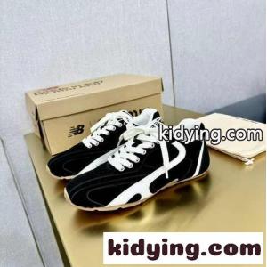 大人気 miu miu コピー x New Balance スエード＆レザー ローカットスニーカー スーパーコピー ブラックkid26ya8fii