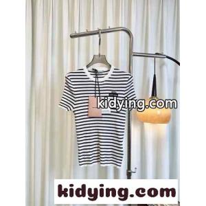 テンセルマルチボーダーニット ミュウミュウ コピー ニット コピー 半袖 トップスkid26maKXve