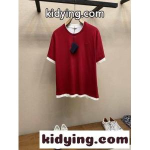 おしゃれ コットン 半袖Tシャツ プラダ ブランド コピー Tシャツ コピー ユニセックス レッドkid26Wfeimq