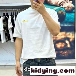 シンプル プリント 半袖Tシャツ バーバリー コピーブランド Tシャツ コピー クルーネック ホワイトkid268bKfCe