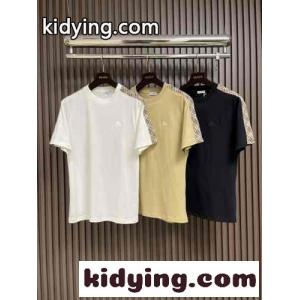 チェックトリム コットンTシャツ バーバリー ブランド コピー Tシャツ コピー クルーネックkid26099DGr
