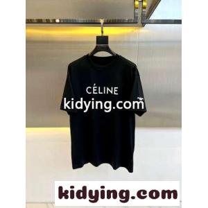 カジュアル ゆったり クルーネック 半袖Tシャツ セリーヌ コピーブランド Tシャツ コピー ブラックkid26PXrOzi