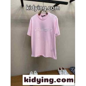 シンプル 刺繍入り コットン 半袖Tシャツ ルイ・ヴィトン Tシャツ コピー ピンクkid26qCy81f