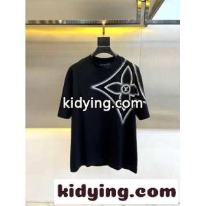 カジュアル ロゴプリント 半袖Tシャツ ルイ・ヴィトン Tシャツ コピー コットン ブラックkid26juqi0r