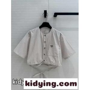 ストライプ コットン クロップシャツ フェンディ スーパーコピー シャツ コピー ホワイトkid26L5fWve