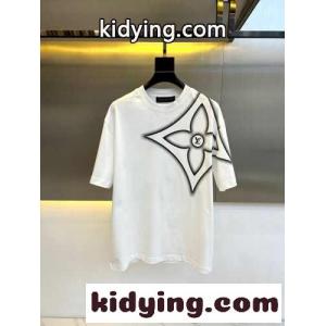 カジュアル ロゴプリント 半袖Tシャツ ルイ・ヴィトン Tシャツ コピー コットン ホワイトkid26Hf8Tfe