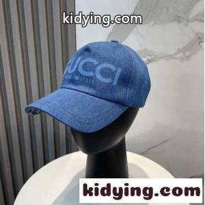 カジュアル ロゴ入り デニム ベースボールキャップ グッチ スーパーコピー キャップ 偽物 ブルーkid26i45XLj