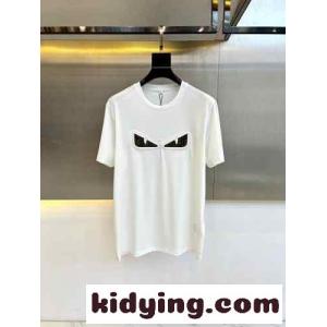シンプル おしゃれ フェンディ コピー Tシャツ コピー クルーネック 半袖Tシャツ ホワイトkid26ay8LHb