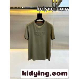 シンプル ロゴ エルメネジルド・ゼニア 半袖Tシャツ コピー クルーネック グリーンkid26Sf4zSv