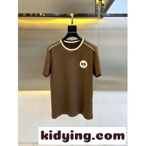 カジュアル クルーネック 半袖Tシャツ グッチ コピー Tシャツ コピー コットン ブラウンkid26PTTrae