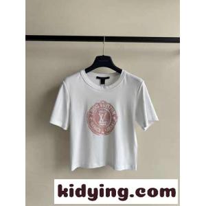 LVスタンプ クロップトップ ルイ・ヴィトン Tシャツ コピーレディース トップスkid26fWDSXb