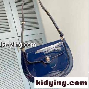 トリーバーチ ロビンソン レザー スモールフラップバッグ スーパーコピー ブルーkid26L5X1Hr