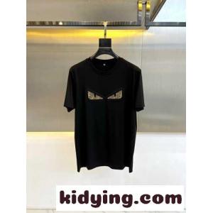 シンプル おしゃれ フェンディ コピー Tシャツ コピー クルーネック 半袖Tシャツ ブラックkid26n8fumu