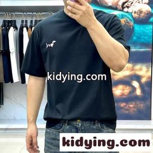 シンプル 刺繍入り トムブラウン ブランド コピー Tシャツ コピー クルーネック 半袖Tシャツ ブラックkid26mCyG9r