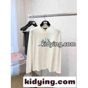 シンプル ロゴ入り アルマーニ スーパーコピー Tシャツ コピー 長袖Tシャツ ホワイトkid26remuqy