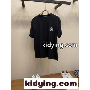 シンプル ロゴ 刺繍入り半 袖Tシャツ ドルチェ&ガッバーナ スーパーコピー Tシャツ コピー コットン ブラックkid26fKf4Lr