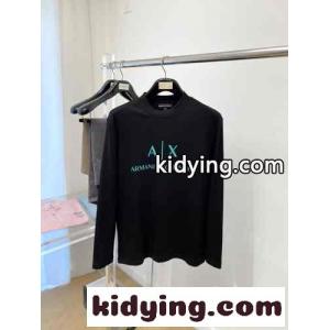 シンプル ロゴ入り アルマーニ スーパーコピー Tシャツ コピー 長袖Tシャツ ブラックkid26GriCmy