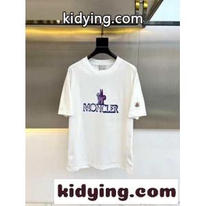 モンクレール コピー Tシャツ コピー カジュアル 刺繍入り クルーネック コットン 半袖Tシャツ ホワイトkid26emOzey