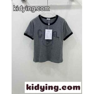 カジュアル おしゃれ コットン 半袖Tシャツ シャネル ブランド コピー Tシャツ コピー グレーkid26bKn0ny