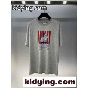 ユニセックス クラッシュド プリント 半袖Tシャツ ボッテガ・ヴェネタ Tシャツ コピー グレーkid26SXDGvi