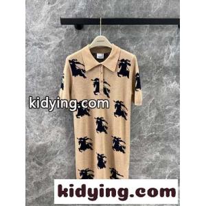 バーバリー コピーブランド ワンピース コピー ウール ニットワンピース 半袖 ポロワンピースkid264ruSzC