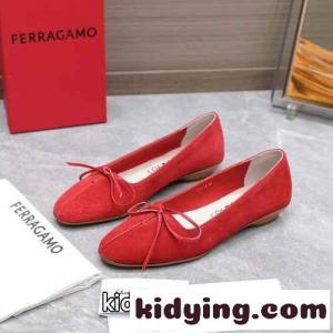 定番 リボン バレエシューズ サルヴァトーレ・フェラガモ シューズ コピー レッドkid26r01Hzy