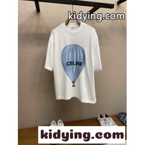 カジュアル ロゴプリント 半袖Tシャツ セリーヌ スーパーコピー Tシャツ コピー コットン ホワイトkid26DeKrWb