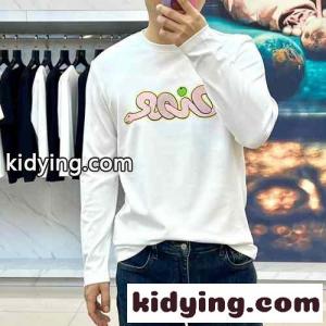 シンプル ロゴ入り 長袖Tシャツ クリスチャン・ディオール ブランド コピー Tシャツ コピー ホワイトkid26G5HrGz