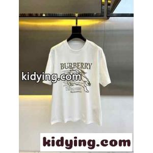 カジュアル ロゴ入り コットン Tシャツ バーバリー ブランド コピー 半袖Tシャツ コピー ホワイトkid26Tzay0r