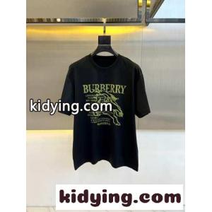 カジュアル ロゴ入り コットン Tシャツ バーバリー コピー 半袖Tシャツ コピー ブラックkid269Xnm0r