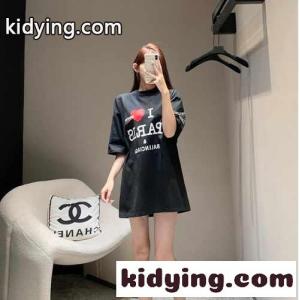 人気 カジュアル オーバーサイズ 半袖Tシャツ バレンシアガ コピーブランド Tシャツ コピー ブラックkid26W1zKTr