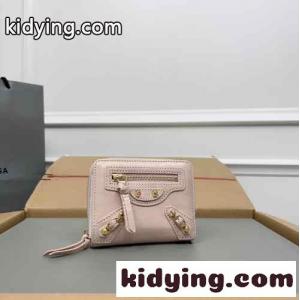 上品 高級感 コンパクトウォレット バレンシアガ ブランド コピー 財布 コピー 二つ折り財布 ピンクkid26H5n0ze