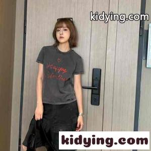 プリント入り コンパクト 半袖Tシャツ バレンシアガ コピー Tシャツ コピー グレーkid26CKLX1D