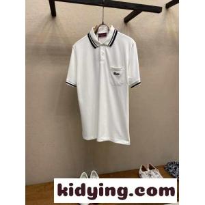 カジュアル コットン 半袖 ポロシャツ グッチ スーパーコピー Tシャツ コピー メンズ トップス ホワイトkid26m8jOnu