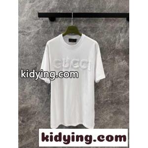 カジュアル ゆったり コットン 半袖Tシャツ グッチ コピー Tシャツ コピー ホワイトkid26LXrKTb