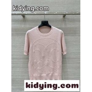 Hリフト ショートスリーブニット エルメス ブランド コピー ニット コピー レディース トップス ピンクkid26eyuuuq
