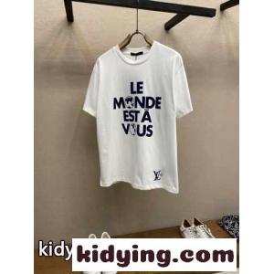 カジュアル グラフィック コットンTシャツ ルイ・ヴィトン Tシャツ コピー コットンkid26TbSn8j