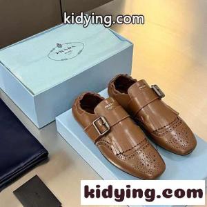 プラダ コピー シャッフル フリンジ付 モンクストラップシューズ スーパーコピー ブラウンkid26Sjuq0z