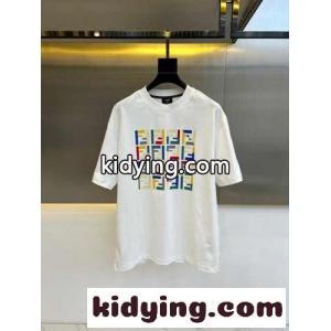 カジュアル 合わせやすい ロゴ入り 半袖Tシャツ フェンディ コピーブランド Tシャツ コピー ホワイトkid26jeWbqe