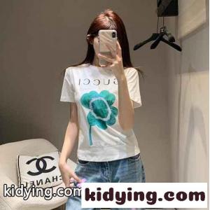 グッチ コピー Tシャツ コピー 目を惹く プリント コットン 半袖Tシャツ レディース トップスkid26vSjGzm