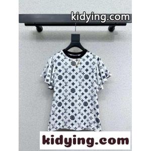 可愛い おしゃれ モノグラム フリルスリーブTシャツ ルイ・ヴィトン Tシャツ コピー 半袖 トップスkid26mSrSHD